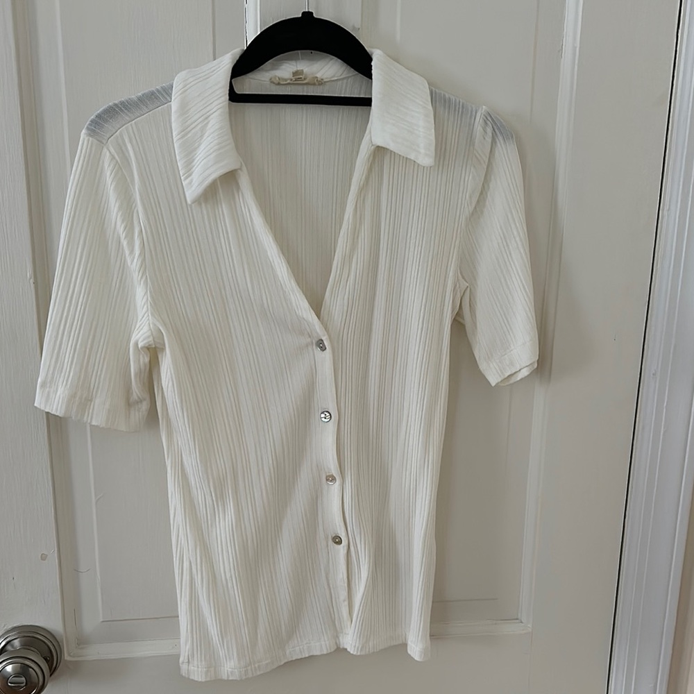 Madewell White Button-Up Top